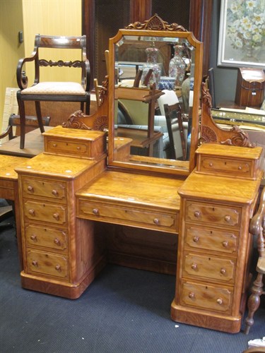 Lot 365 - A Maples Satinwood Dressing Table, 150cm W