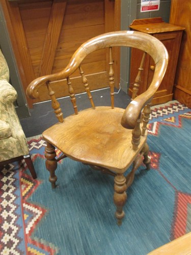 Lot 368 - A 19th Century Elm Seated Capstan Chair, 221cm H