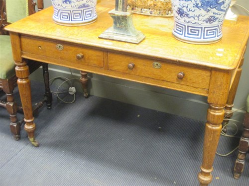 Lot 340 - A 19th Century Oak Library Table, 114cm W x...