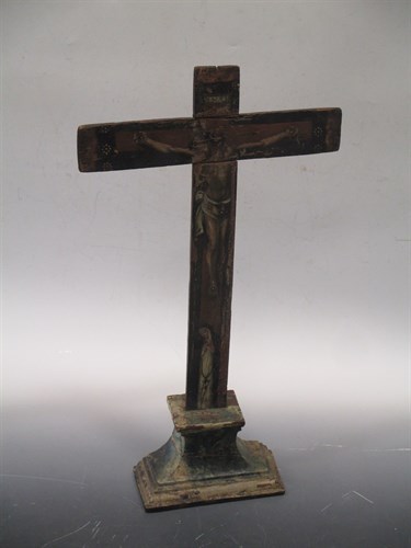 Lot 79 - An Italian painted crucifix, 58cm high
