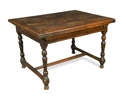 Lot 441 - A late 17th / early 18th Century oak and elm fold over table