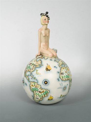 Lot 80 - Helen König Scavini (1886-1974) & Mario Sturani  (1906-1978) for Lenci, a rare 'Nudo Sul Mondo' earthenware figure