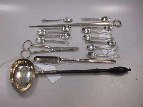 Lot 407 - A George III silver meat skewer, together with...