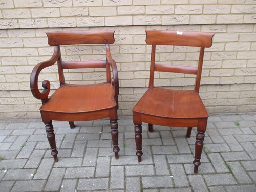 Lot 402 - A set of eight country chairs to include two...
