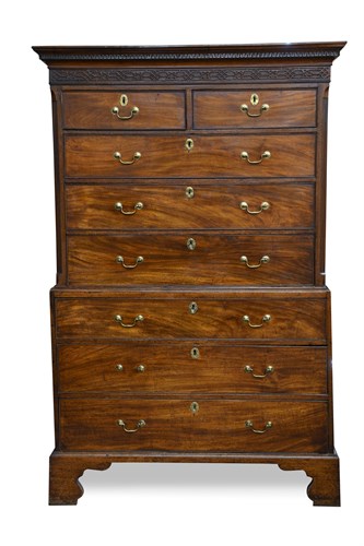 Lot 475 - A George III mahogany chest on chest