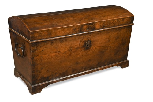 Lot 432 - An 18th century Continental oak domed top chest