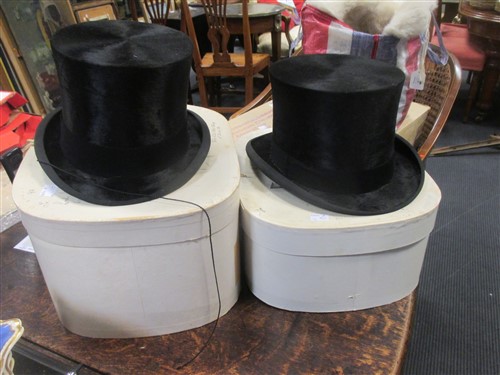 Lot 157 - Hillhouse & Co two top hats