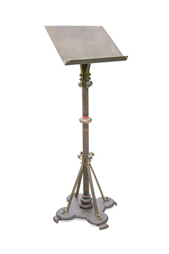 Lot 221 - A late 19th century brass and iron lectern