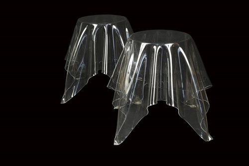 Lot 320 - A pair of contemporary clear acrylic illusion tables