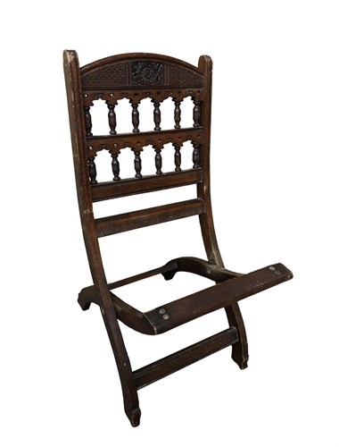 Lot 225 - An Aesthetic period folding chair, the design attributed to Bruce Talbot