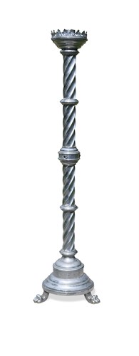 Lot 219 - A large chromium plated Gothic alter stick