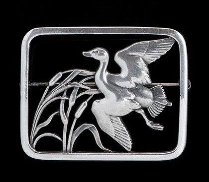 Lot 181 - Hugo Lissberg for Georg Jensen, a Danish metalwares brooch