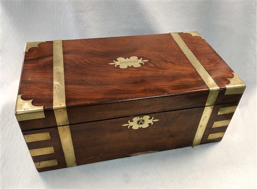 Lot 347 - A 19th Century brass-bound writing slope