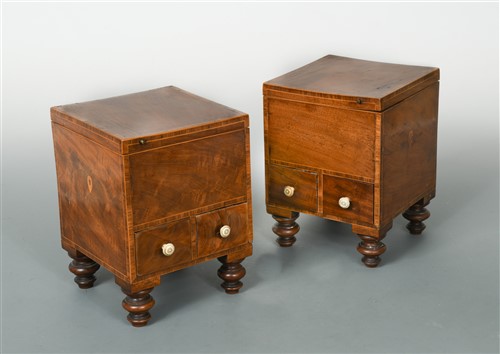 Lot 111 - A pair of George III and later caddy boxes