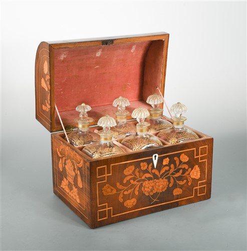 Lot 349 - A 19th century Dutch marquetry decanter box