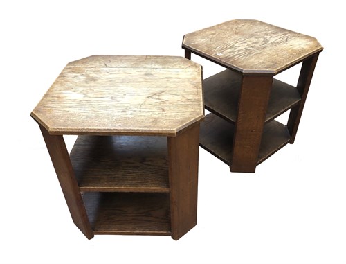 Lot 285 - A pair of Art Deco Heal's style oak book tables