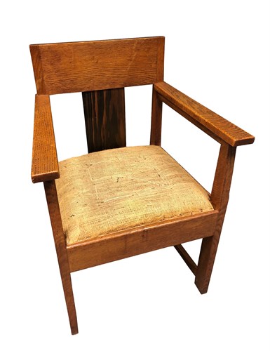 Lot 257 - An early 20th century Hague School oak and coromandel elbow chair