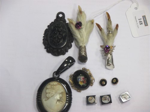 Lot 148 - A collection of micro mosaic, mourning and...