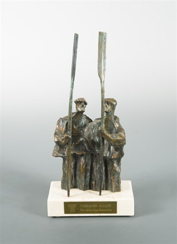 Lot 138 - A mid-20th century bronze model of two oarsmen