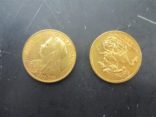 Lot 145 - Two Queen Victoria 'Old Head' sovereigns, 1894...