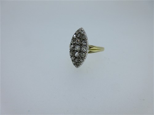 Lot 236 - A navette form diamond ring