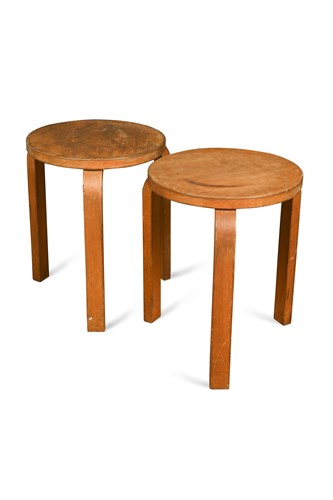 Lot 260 - Alvar Aalto, (Finnish, 1898-1976), two early model 60 stacking stools