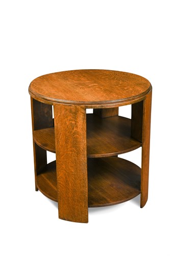 Lot 265 - An Art Deco oak book table in the manner of Heals