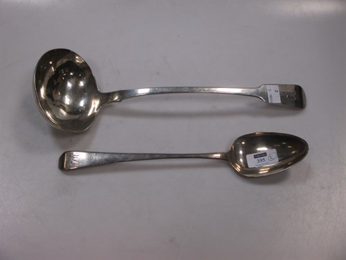 Lot 395 - A George III silver basting spoon by Peter &...