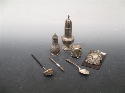 Lot 184 - A collection of silverware including a sugar...