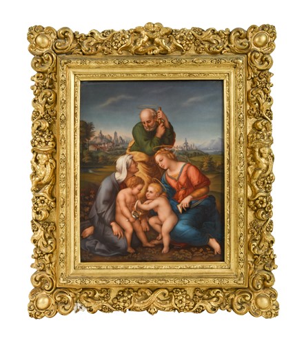 Lot 9 - A 19th century KPM Berlin porcelain plaque of the Holy Family