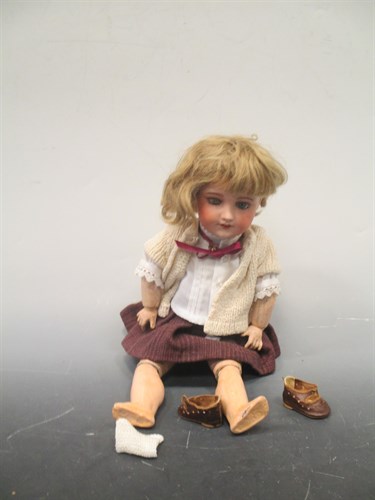 Lot 34 - Unis of France bisque head doll '301', old...