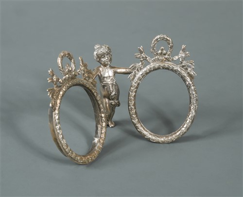 Lot 520 - A continental silver double photograph frame