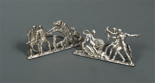 Lot 693 - Edinburgh - A pair of Victorian silver menu holders