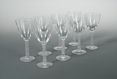 Lot 14 - Phalsbourg, a set of eight Lalique wine glasses