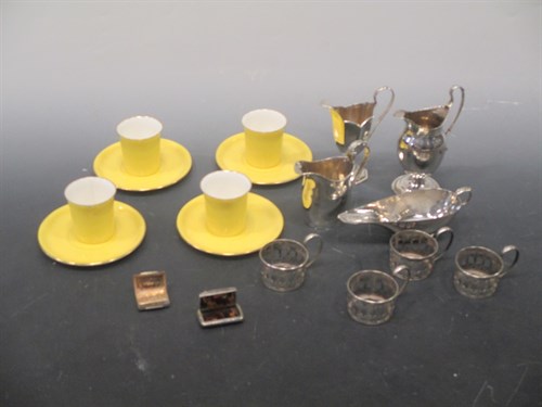Lot 177 - Three silver cream jugs, together with a...