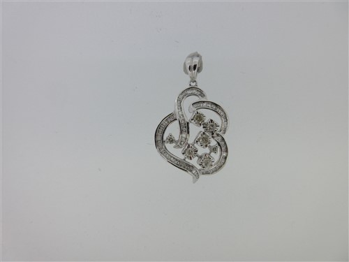 Lot 25 - An asymmetric diamond pendant set in 9ct white gold