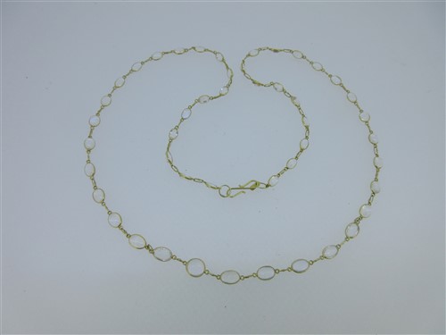 Lot 52 - A necklace of spectacle set moonstones