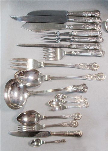 Lot 680 - A 191 piece set of 20th century silver cutlery and flatware with 79 silver plated additions