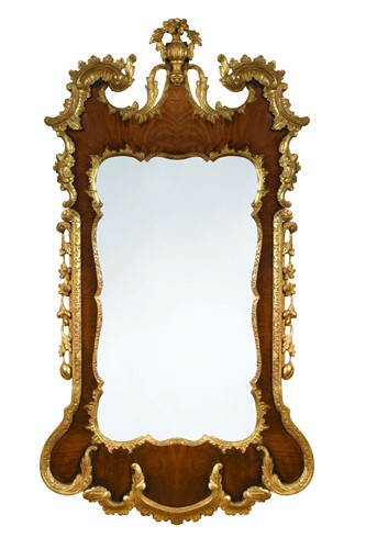 Lot 319 - A George II walnut and gilt-wood framed wall mirror