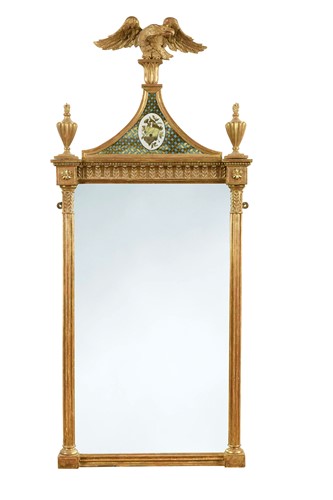 Lot 578 - A George III gilt framed wall mirror, circa 1795