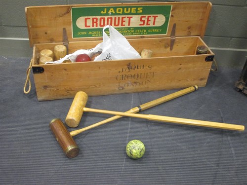 Lot 681 - A Jacques croquet set in box