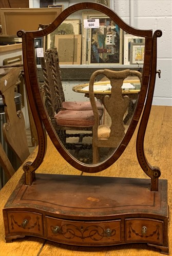 Lot 600 - A painted late Georgian toilet mirror
