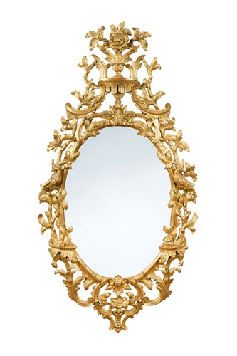 Lot 466 - A pair of mid 19th century oval gilt framed wall mirrors