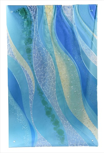 Lot 32 - A large pair of contemporary glass panels