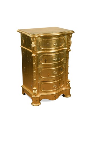 Lot 169 - Jimmie Martin, a gold painted serpentine chest