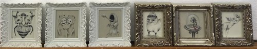 Lot 31 - A collection of six surrealist drawings
