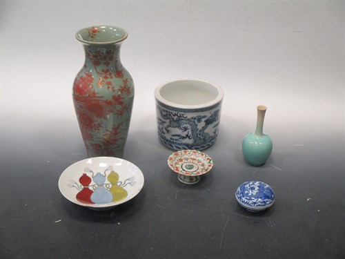 Lot 64 - Six pieces of Oriental Ceramics: including a...
