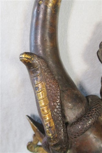 Lot 40 - A Tibetan bronze mask of Dharmapala Yamantaka