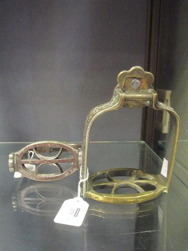 Lot 233 - A matched pair of 19th century bronze, brass...