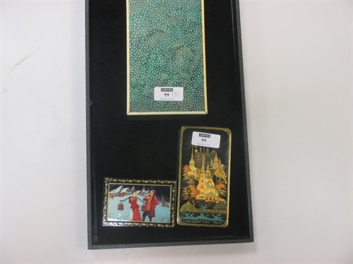 Lot 99 - a 1930s Shagreen cigarette box 15cm wide...